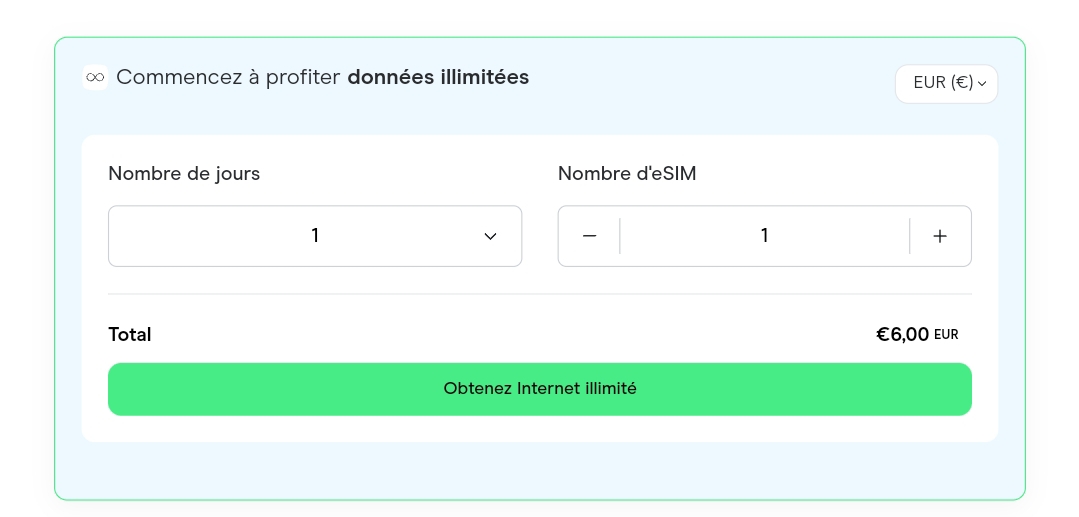 UE tarif eSIM holafly

Europe tarif eSIM holafly