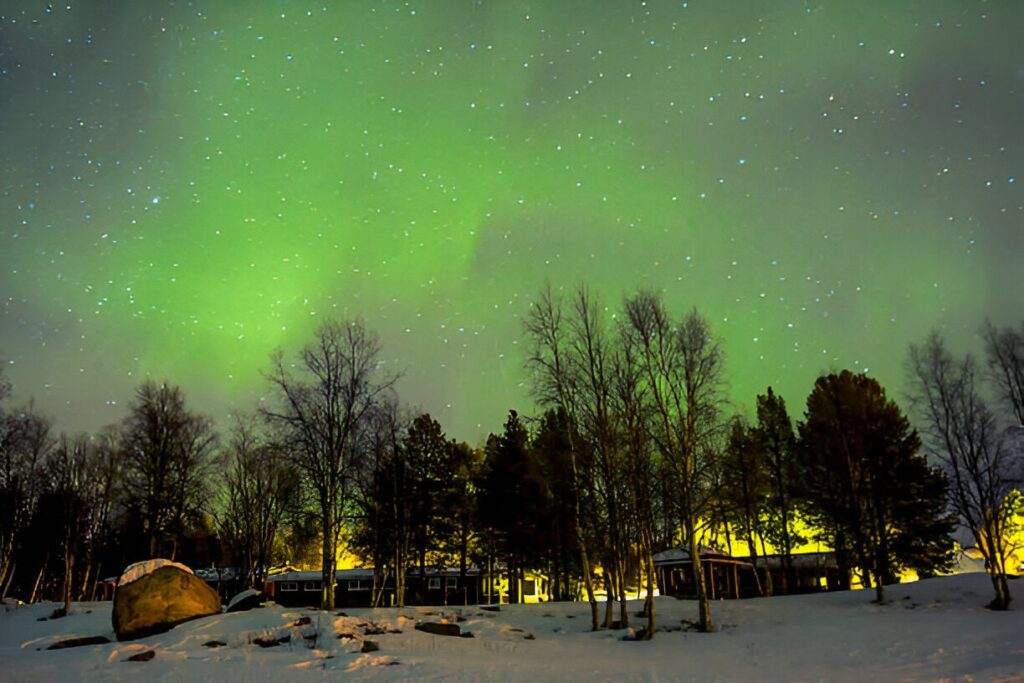 Aurore boréale en Laponie, Finlande
